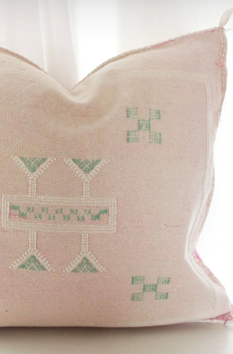 Moroccan Cactus Silk Cushion Cover - Blush