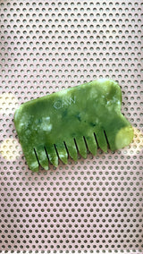 Jade Green Crystal Scalp /  Hair Comb
